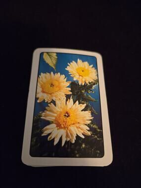 Vintage USPC Yellow Chrysanthemum Playing Cards Full Deck 2 Jokers No Box 54pc
